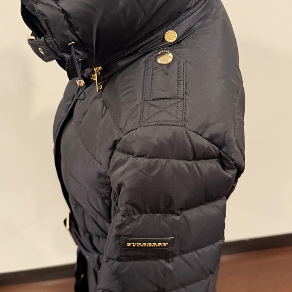 Burberry Quilted Navy Blue Puffer Coat with Belt and removable hood. Authentic - Picture 10 of 16